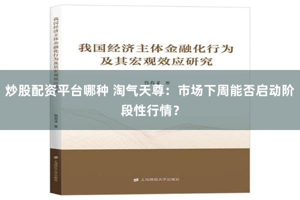 炒股配资平台哪种 淘气天尊：市场下周能否启动阶段性行情？