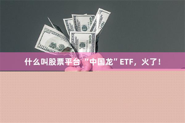 什么叫股票平台 “中国龙”ETF，火了！