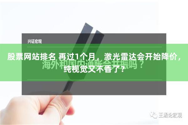 股票网站排名 再过1个月，激光雷达会开始降价，纯视觉又不香了？