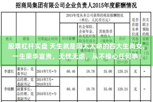 股票杠杆实盘 天生就是阔太太命的四大生肖女，一生荣华富贵，无忧无虑，从不操心任何事！