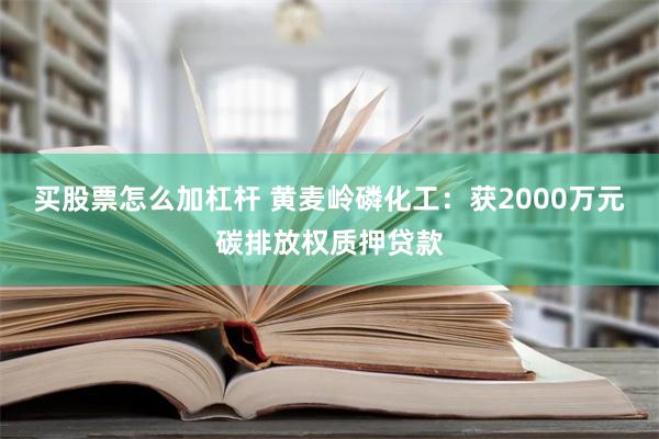 买股票怎么加杠杆 黄麦岭磷化工：获2000万元碳排放权质押贷款